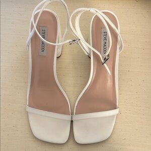 Steve Madden White Strappy Heels